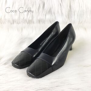 🔃Evan Picone Navy Blue Leather High Heel Pumps